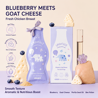 Blueberry Cheese Chicken Pet Smoothie Treat dengan Serbuk Sari Lebah, Camilan Hidrasi Bernutrisi untuk Kucing & Anjing
