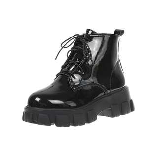 HANO Station européenne 2024 automne nouvelles bottes <span class=keywords><strong>femme</strong></span> Style britannique à lacets haut plate-forme moto bottes chevalier bottes - Product Image 2