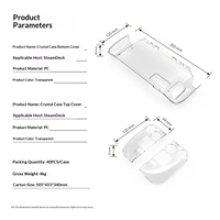 Étui de protection rigide transparent en PC pour console Steam Deck Split Crystal GP-806