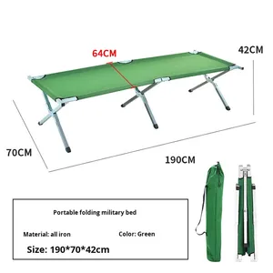 Biểu Tượng Tùy Chỉnh Trọng Lượng Nhẹ Ngoài Trời Marching Giường Ultralight Xách Tay Gấp Ngủ Cot Giường Có Thể Gập Lại Cắm Trại Giường Cho Người Lớn - Product Image 3