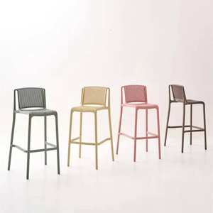 Hot Sale Modern Kitchen Counter Outdoor Athletic Club Sport OEM Colors Plastic Tall Bar <b>Chair</b> - Product Image 1