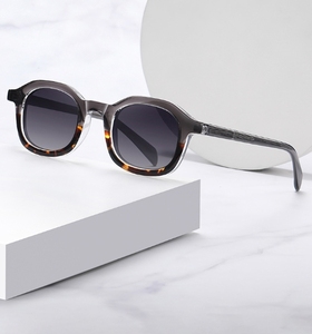 New Blue Polygon Retro Acetate <b>Sunglasses</b> with UV400 Polarizing Lenses TR90 Frame Anti-Blue Wholesale Cross-Border Glasses - Product Image 1