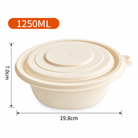 Bol à ramen écologique en gros, 2 couches, avec plateau intégré, en amidon de maïs biodégradable, pour bar à nouilles et buffet