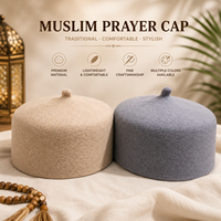 Gorro Musulmán Clásico de Lana Australiana, Gorro de Oración Islámico Taqiyah, Transpirable y Cómodo, Gorro de Adoración para Hombre, Fabricante Personalizado