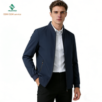 Blouson Bomber Décontracté en Toile pour Homme de Haute Qualité, Col Rabattu Zippé, Coupe-Vent Respirant, Printemps Automne, Motif Lettres Standard sur le Devant