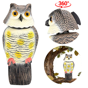 Venta al por Mayor 360 °   Escultura de Búho con Cabeza Giratoria, Repelente de Aves de Plástico para Jardín y Patio, Protección Contra Aves, para Caza - Product Image 6