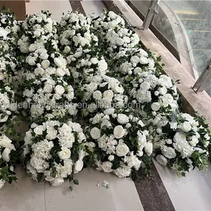 QSLH Ti373 Wedding Set Design White Rose Wedding Flower centrotavola Flower Balls centrotavola per la decorazione di nozze