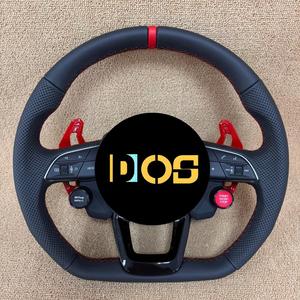 Volant <span class=keywords><strong>sport</strong></span> en cuir de type D, compatible avec <span class=keywords><strong>Audi</strong></span> Q5L, Q7, Q8, A6, A7, pour assemblage sur volant plat - Product Image 1