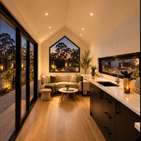 Rumah Prefab Portabel di Atas Roda untuk Pasar Australia, Rumah Mungil dengan Dapur, Kamar Mandi, Kamar Tidur, Kaca Ganda, dan Insulasi Pabrik