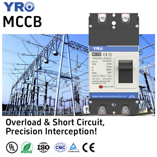YRO Solar Molded Case DC Circuit Breaker 2P 630Amp Bulk Order Battery Short-circuit Protection PV MCCB for Generator