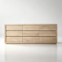 Commode de rangement moderne de luxe personnalisable en bois massif à 9 tiroirs, gain de place, pour chambre, salon, entrée et placards