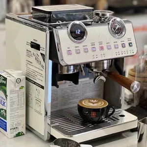 Machine à café électrique multifonctionnelle à double chaudière 20bar Machine à expresso à pression de broyage de grains concentrés 2800W