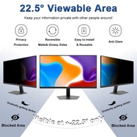 Protection d'écran anti-espion à double sens, multi-tailles pour tous les principaux moniteurs de bureau, filtre de confidentialité anti-reflet amovible
