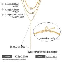 Collier en Y superposé en acier inoxydable 316L plaqué or PVD, longue chaîne avec pendentif, bijoux de mode pour femmes, vente en gros