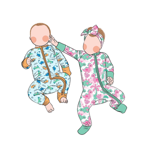 Romper Bayi Anak Lengan Panjang Resleting Bambu Custom Grosir untuk Musim Gugur, Piyama Kasual Warna Senada Bermotif ODM MOQ 5pcs - Product Image 5