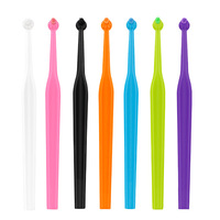 Brosse à dents interdentaire orthodontique souple en nylon HBAJ, à tête unique, avec 6 têtes, pour usage dentaire adulte, vente en gros