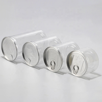 211 # bocal en plastique transparent vide de qualité alimentaire personnalisé boîtes de pop PET jetables pour emballage alimentaire avec extrémité ouverte facile ajouter un couvercle rotatif