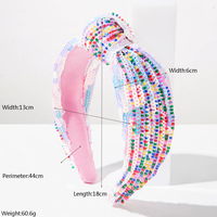 Bandeau à nœuds perlé et pailleté multicolore pour la Fête de l'Indépendance américaine, Série Jour de la Fierté, Accessoires capillaires à bord large
