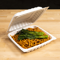 Tiya PP Qualité Alimentaire Snap Lock Carré À Charnière Carré Récipients Alimentaires En Plastique Préparation De Repas Récipients Alimentaires pour Micro-ondes