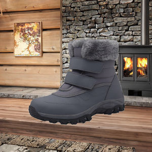 Bottes d'hiver imperméables pour femmes, en PU souple, avec fourrure à l'intérieur et talon épais, pour la randonnée sur neige - Product Image 3
