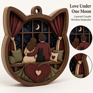 Adorno <span class=keywords><strong>de</strong></span> Corazón con Ventana a la Luz <span class=keywords><strong>de</strong></span> la Luna para <span class=keywords><strong>Parejas</strong></span>, Cortado con Láser en Madera Contrachapada <span class=keywords><strong>de</strong></span> Álamo, para Decoración del Hogar, Regalo, Venta al por Mayor OEM/ODM, CPSC, DDP - Product Image 2