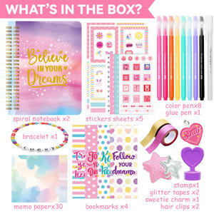 Kit <span class=keywords><strong>de</strong></span> Diario DIY, Regalo <span class=keywords><strong>de</strong></span> Cumpleaños para <span class=keywords><strong>Adolescentes</strong></span>, Caja <span class=keywords><strong>de</strong></span> Regalo con Planificador, Álbum <span class=keywords><strong>de</strong></span> Recortes y Diario - Product Image 2