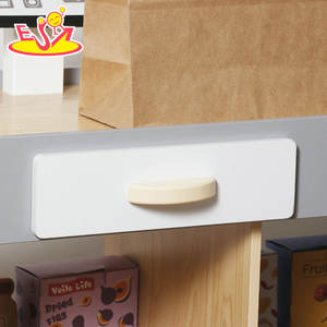 In legno grande grigio supermercato <span class=keywords><strong>Play</strong></span> Set-i bambini fingono di giocare a drogheria con scaffali e registratore di cassa W10A214C - Product Image 4
