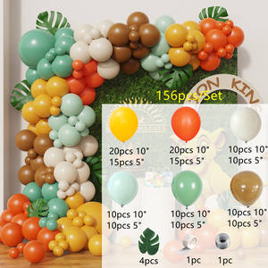 156 pièces le <span class=keywords><strong>roi</strong></span> <span class=keywords><strong>Lion</strong></span> thème ballons guirlande arc Kit Simba vert Orange ballon Jungle Safari fête d'<span class=keywords><strong>anniversaire</strong></span> fournitures - Product Image 2
