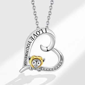 Nuova Collana alla Moda con Scritta '<span class=keywords><strong>Ti</strong></span> <span class=keywords><strong>Amo</strong></span> per Sempre' e Cuore a Rosa, Regalo per Ragazze e Mogli, Collana in Rame per San Valentino - Product Image 6