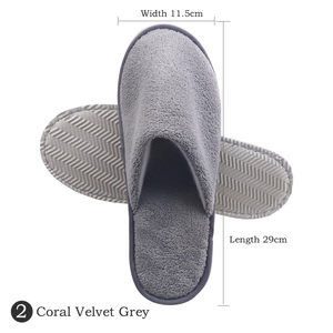 고급 일회용 코랄 벨벳 면 슬리퍼 호텔 여행 편의 시설을 위한 맞춤형 로고 공장 생산 - Product Image 5