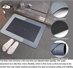 אמבט מחצלת סופר סופג לא להחליק בוץ בוץ diatom חדר אמבטיה שטיח ייבוש מהיר אמבטיה מותאם אישית מחצלת מטבח כניסה דלת מחצלות טאפטיס דה ביין - Product Image 5