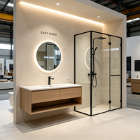 Vente flash : Module de salle de bain préfabriqué tout-en-un avec douche, toilettes et lavabo