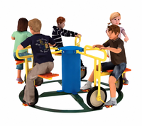 SageDelightRides Manège à vélos multi-places pour enfants, en LLDPE et tubes en acier galvanisé, pour usage commercial et de loisirs, pour complexes balnéaires en bord de mer, OEM