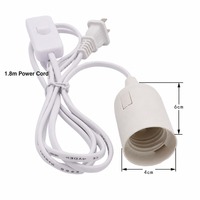 Douille d'ampoule E14 de remplacement avec cordon, interrupteur et prise 1,8 m, support de lampe à vis blanc pour réparation de lampe suspendue, de plafond ou de table, bricolage