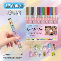 Stylo de peinture à ongles à séchage rapide, marqueur pour la création de motifs floraux et de lignes en DIY, stylo de peinture à ongles