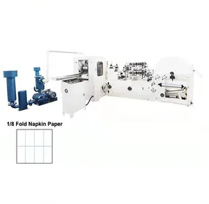 Higher Efficiency 1/8 Fold Napkin Tissue Paper Folding Machine Colors Printing Napkin Serviette Tissue Paper Making Machine