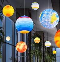 20CM Led planète boule Mercure Vénus Terre Mars Jupiter Saturne Uranus Neptune Pluton lustres suspensions
