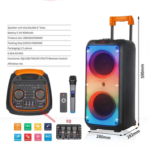 Haut-parleur de basse de haute qualité à bon prix, haut-parleur en plastique avec lumières colorées, <span class=keywords><strong>caisson</strong></span> de basses avec microphone sans fil - Product Image 6