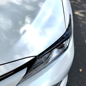 Amp Z Headlight Eyebrow Decor Carbon Fiber Texture Piano Black For Toyota Camry 2018+ Exterior Modification - Product Image 1