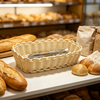 Panier à couverts en rotin tressé beige avec dentelle, fait main, qualité alimentaire, pour couteaux, fourchettes et baguettes, idéal pour la maison, la cuisine, le comptoir ou la table