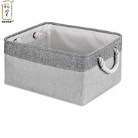 KUYUE Offre Spéciale fait à la main jouet décoratif vêtements chaussettes stockage poubelles gris coton panier de rangement pliable Opp sac salle de bain