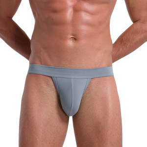 Ropa interior Sexy <span class=keywords><strong>Gay</strong></span> para hombre, calzoncillos de seda de hielo de cintura baja, bragas con bolsa para pene - Product Image 6