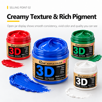 Peinture acrylique 3D de qualité artistique, pot de 50 ml, couleurs profondes et vives, imperméable, résistante à la lumière, texture épaisse, pour toile, pierre, bois, usage professionnel