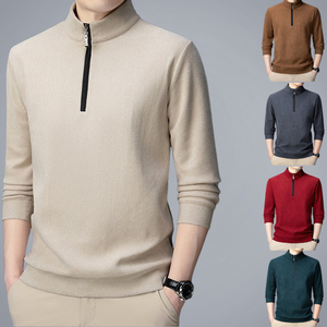 Cotton <strong>Velvet</strong> Half Zipper Stand-up Collar Sweater <strong>Men's</strong> Plus <strong>Velvet</strong> Padded <strong>Men's</strong> Winter Warm Half-turtleneck Top Bottoming <strong>Shirt</strong>