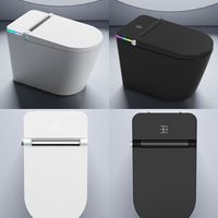 Articles sanitaires modernes automatiques Couleur lumière ambiante Intelligent Water Closet Salle de bains Toilette intelligente en céramique montée au sol