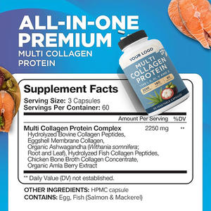 Integratore Proteico al Collagene all'Ingrosso - 180 Capsule Vegetali 2250mg <span class=keywords><strong>6</strong></span> Tipi di Collagene con Ashwagandha e Amla - Product Image 6