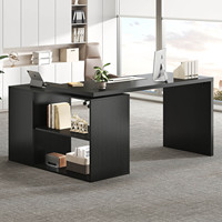 Escritorio Moderno, Simple y Minimalista para Estudio, Oficina en Casa, Computadora Portátil, PC, Mesa de Trabajo con Estantes