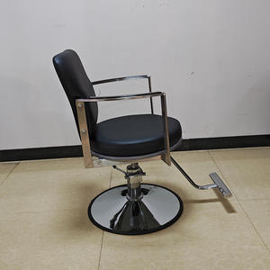 Fauteuil de salon de coiffure professionnel moderne inclinable en acier et cuir PU, réglable en hauteur, ergonomique, avec pompe hydraulique, pour salon de coiffure, salle de sport, école - Product Image 2