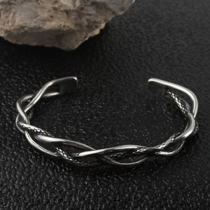 Tibetan <b>Silver</b> Snake Pattern Open <b>Cuff</b> <b>Bracelet</b> For Men And Women Fashion Jewelry 28 - Product Image 3