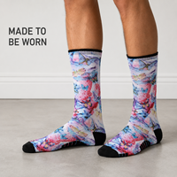 Chaussettes personnalisées OEM pour adultes, collection automne – Polyester/Nylon/Coton/Bambou/Laine, résistantes aux déchirures, séchage rapide, impression numérique intégrale 360°